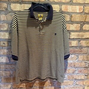 Striped Polo Shirt - navy and yellow Duck head men’s large
